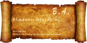 Blauhorn Alvián névjegykártya